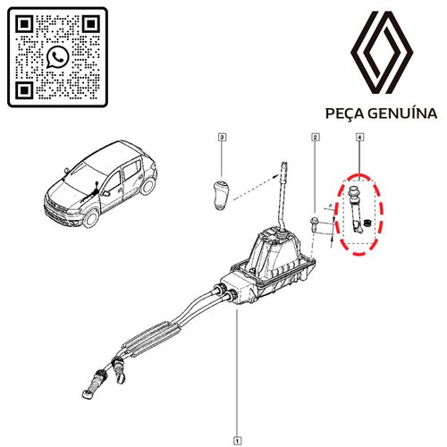 RN 04375R 341404375R REPARO ALAVANCA CAMBIO DUSTER MARCHA RE-D